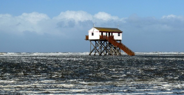 Vue du ciel: la mer du Nord