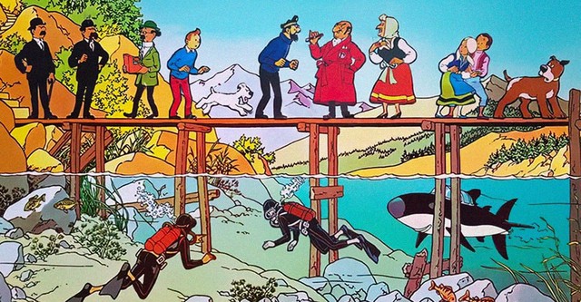 Tin Tin e o Lago dos Tubarões