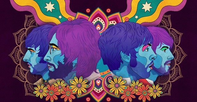 psychedelic beatles wallpaper