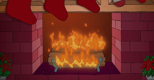 The Simpsons Yule Log