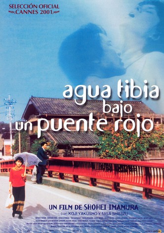 Agua tibia bajo un puente rojo