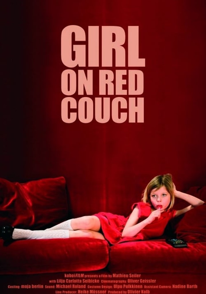 Girl on Red Couch
