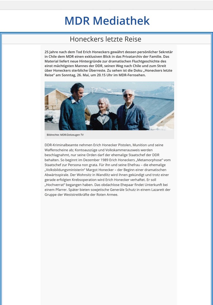 Honeckers letzte Reise