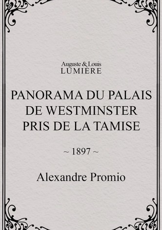 Panorama du palais de Westminster pris de la Tamise