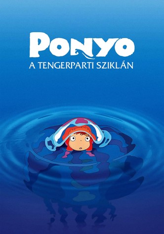Ponyo a tengerparti sziklán