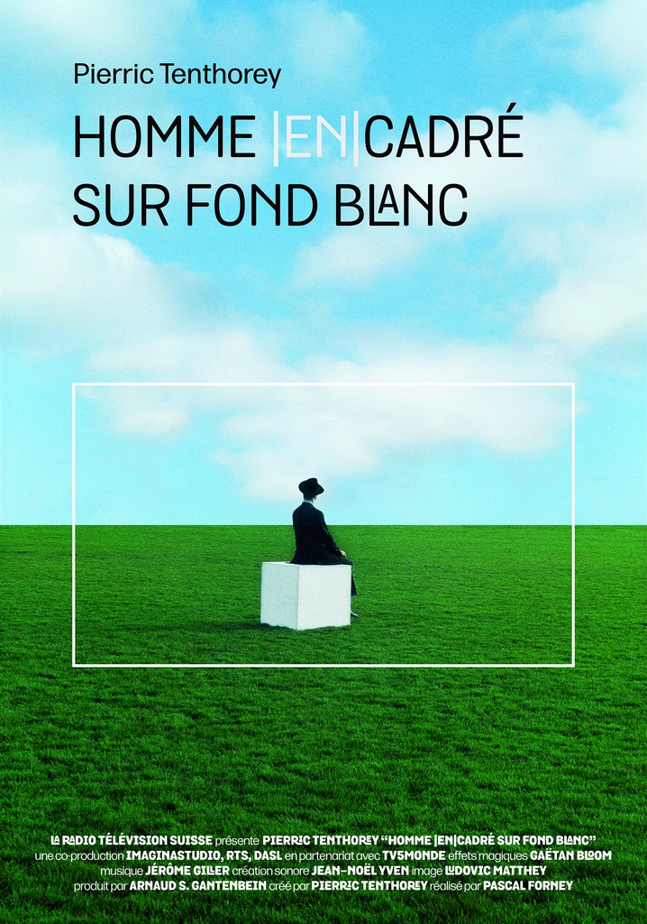 Homme (en)cadré sur fond blanc