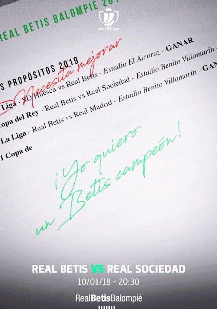 COPA DEL REY last 16 1st leg Real Betis Balompié vs Real Sociedad