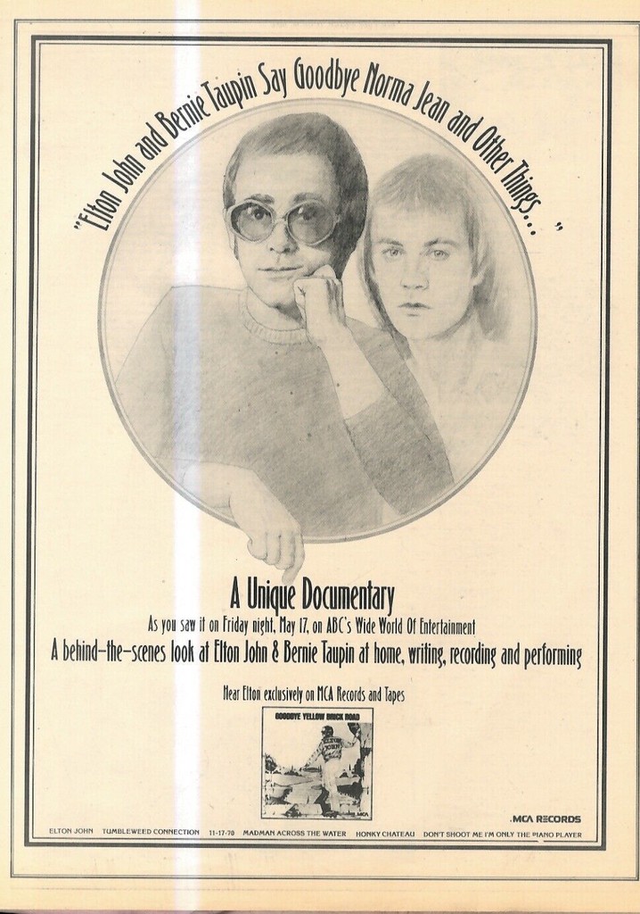 Elton John and Bernie Taupin Say Goodbye Norma Jean and Other Things