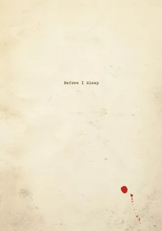 Before I Sleep poster