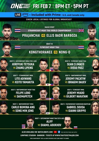 ONE Fight Night 28: Prajanchai vs. Barboza