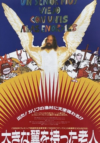 Un señor muy viejo con unas alas enormes