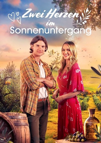 Zwei Herzen im Sonnenuntergang