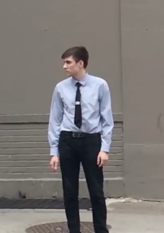Man Attempts to Cross the Street