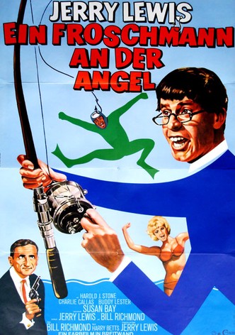 Ein Froschmann an der Angel